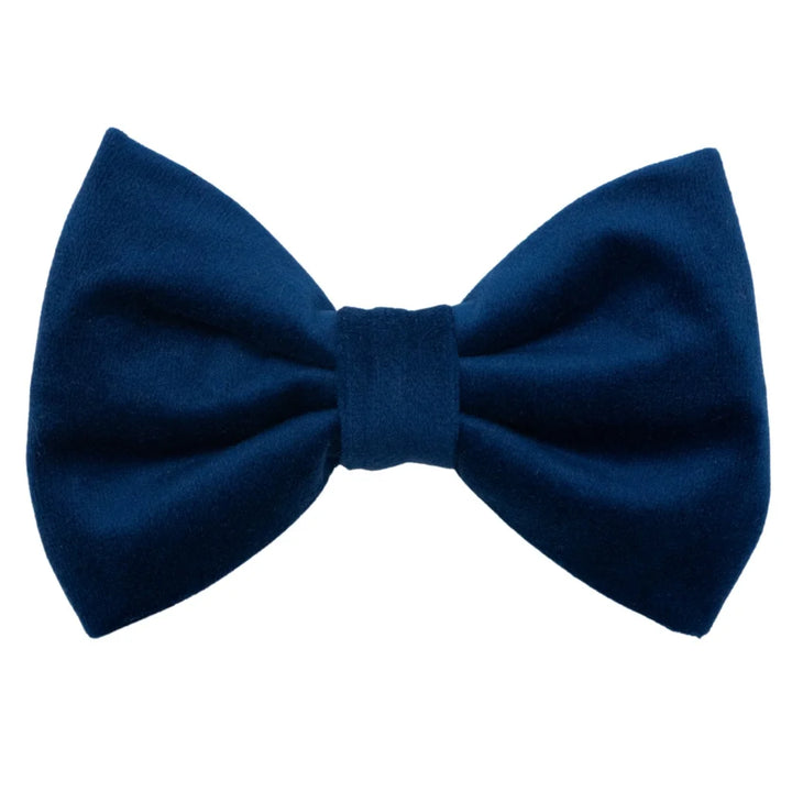 Welurowa muszka dla psa - granatowa