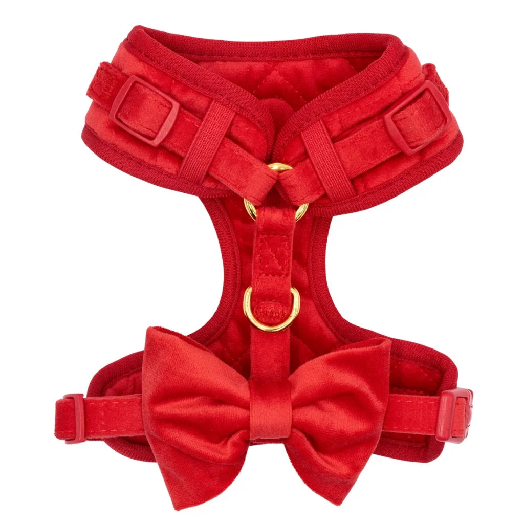 Welurowe szelki bezuciskowe dla psa 2.0 - czerwone