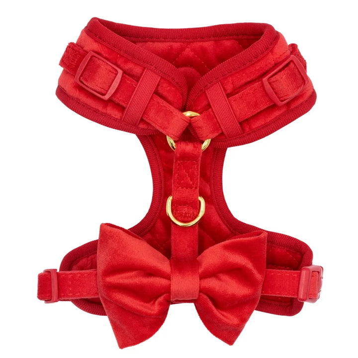 Welurowe szelki bezuciskowe dla psa 2.0 - czerwone
