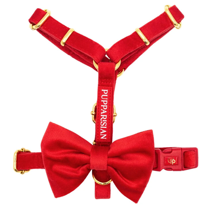 Welurowe szelki guard dla psa 2.0 – czerwone