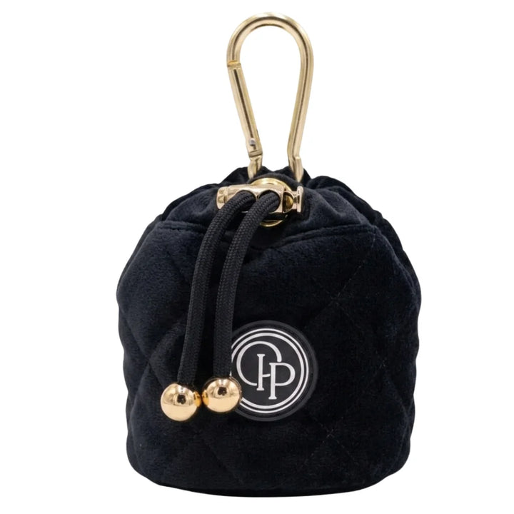 Welurowa saszetka na smaczki dla psa - czarna