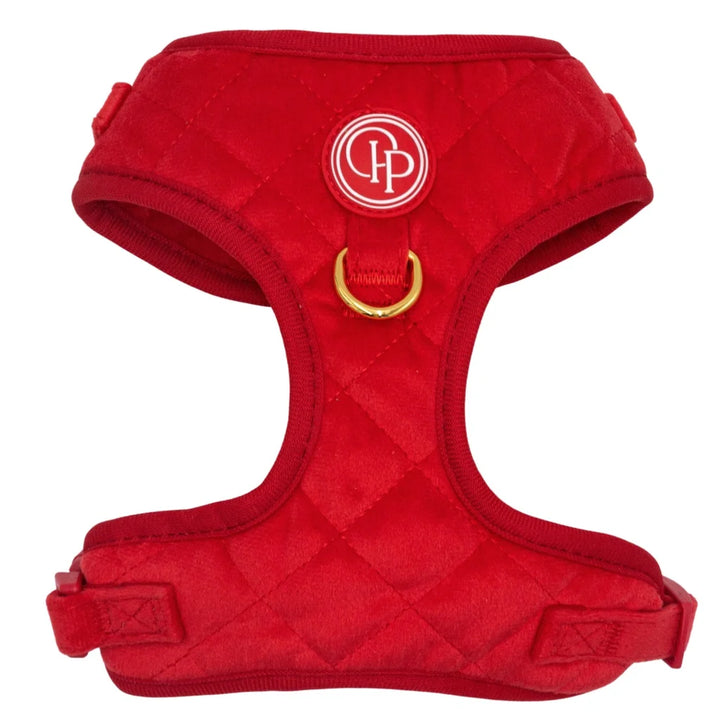 Welurowe szelki bezuciskowe dla psa 2.0 - czerwone