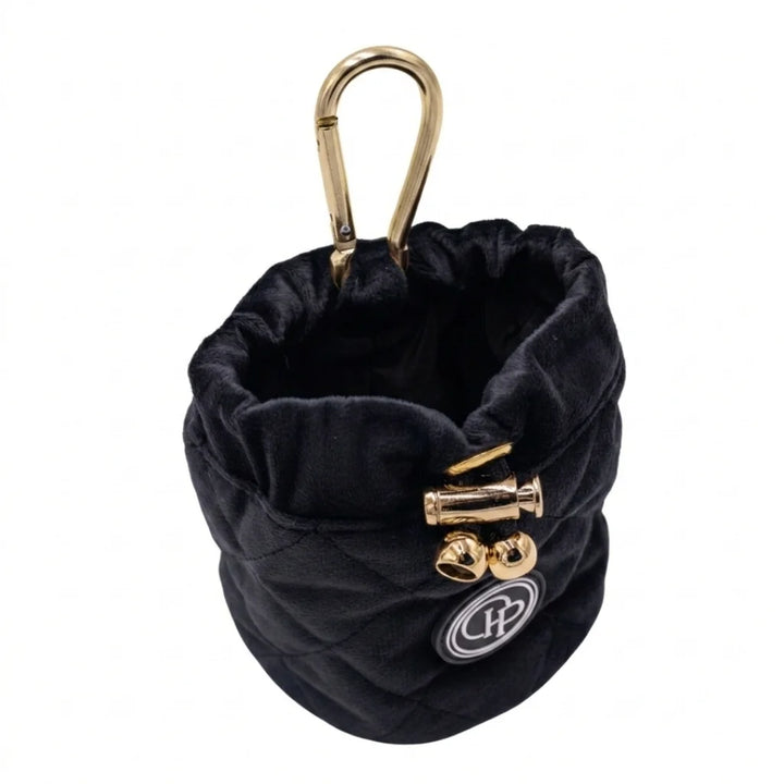 Welurowa saszetka na smaczki dla psa - czarna