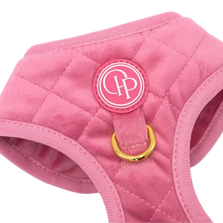 Welurowe szelki bezuciskowe dla psa – różowe