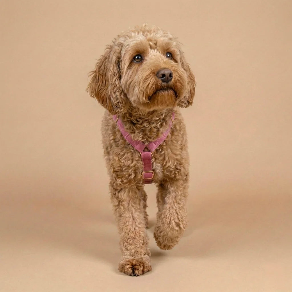 Welurowe szelki guard dla psa 2.0 - różowe