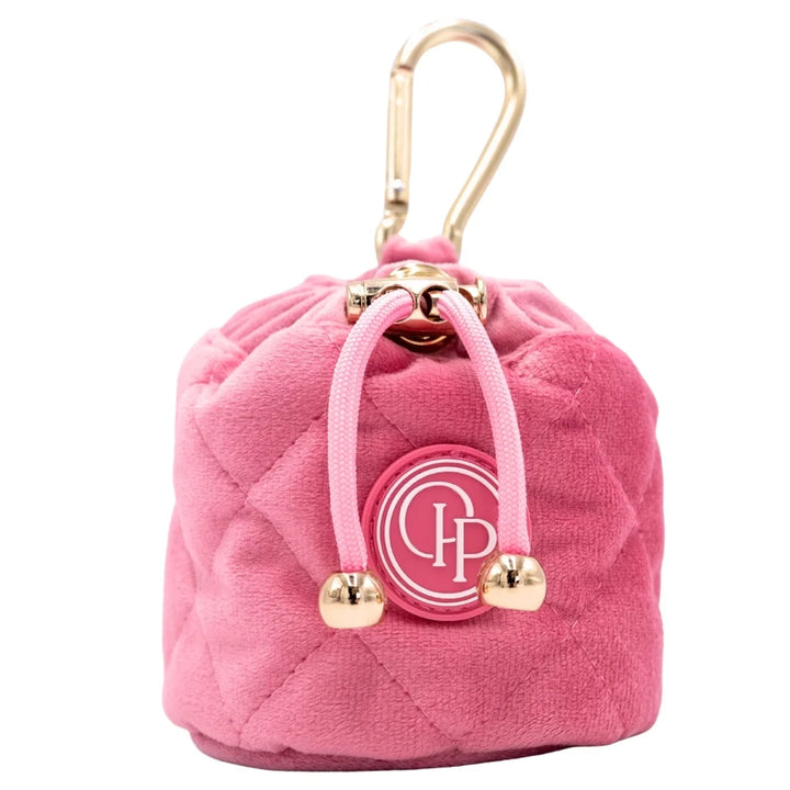 Welurowa saszetka na smaczki dla psa - różowa