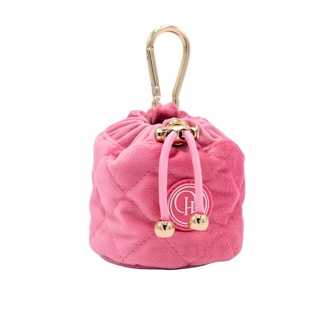 Welurowa saszetka na smaczki dla psa - różowa