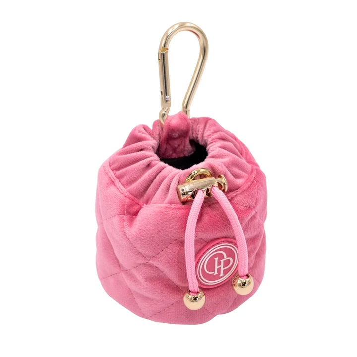 Welurowa saszetka na smaczki dla psa - różowa