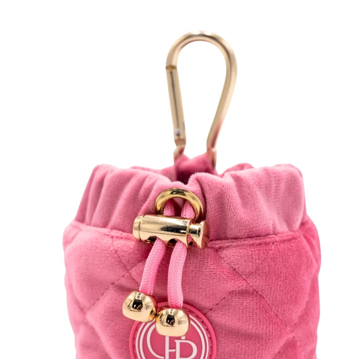 Welurowa saszetka na smaczki dla psa - różowa