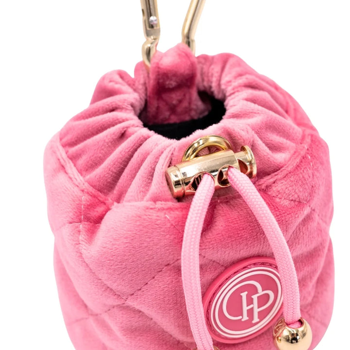 Welurowa saszetka na smaczki dla psa - różowa